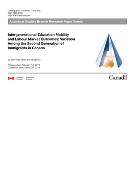 Intergenerational Education Mobility and Labour Market Outcomes: Variation Among the Second Generation of Immigrants in Canada