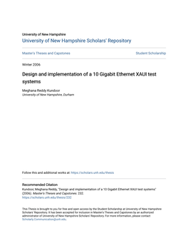 Design and Implementation of a 10 Gigabit Ethernet XAUI Test Systems