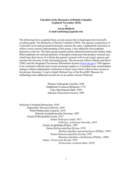 Phylum Arthropoda Latreille, 1829 Subphylum Crustacea Brünnich, 1772 Class Maxillopoda Dahl, 1956 Subclass Thecostraca Gruvel, 1905