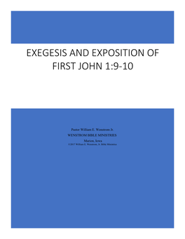 Exegesis and Exposition of First John 1:9-10