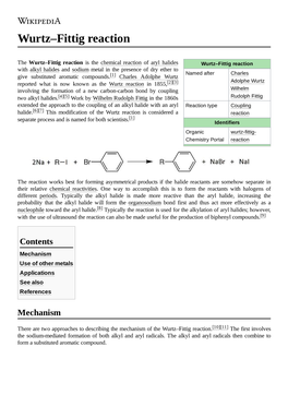 Wurtz–Fittig Reaction