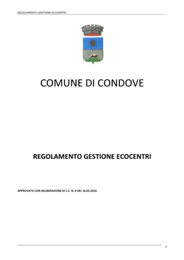 Regolamento Gestione Ecocentri