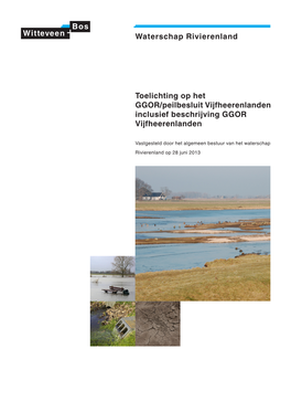 Waterschap Rivierenland Toelichting Op Het GGOR/Peilbesluit