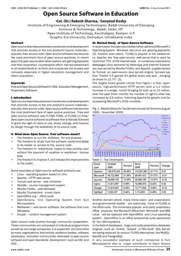 Open Source Software in Education 1Col