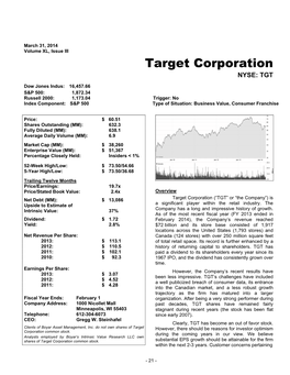 Target Corporation NYSE: TGT