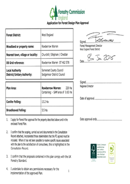 Rowberrow Warren Forest Plan for 2014-2024