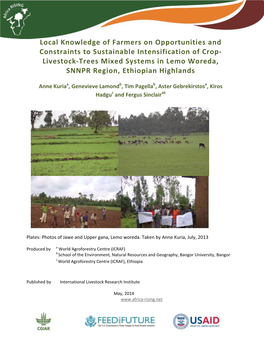 Local Knowledge of Farmers on Opportunities and Constraints to Sustainable Intensification of Crop- Livestock-Trees Mixed System