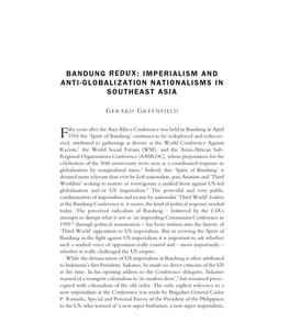 Bandung Redux: Imperialism and Anti-Globalization Nationalisms in Southeast Asia