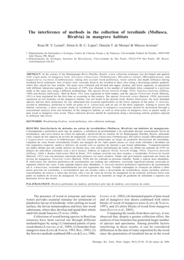 The Interference of Methods in the Collection of Teredinids (Mollusca, Bivalvia)