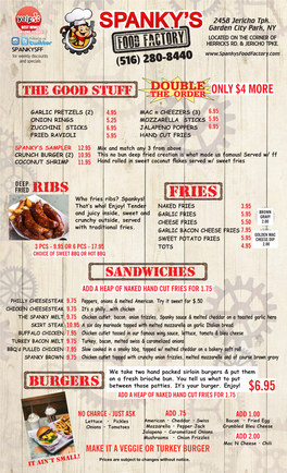 Spankys Take out Menu 2021 Comic Font.Cdr