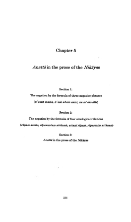 Anatta in the Prose of the Nikayas