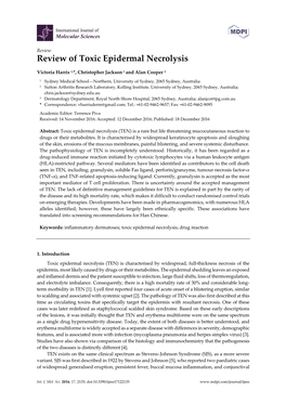 Review of Toxic Epidermal Necrolysis