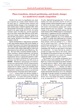 Phase Transitions, Element Partitioning, and Density Changes in a Model Lower Mantle Composition T. Irifune