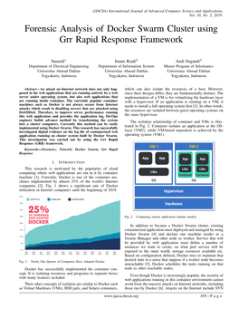 Forensic Analysis of Docker Swarm Cluster Using Grr Rapid Response Framework