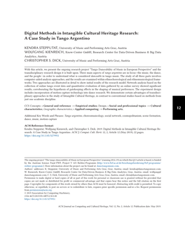 12 Digital Methods in Intangible Cultural Heritage Research