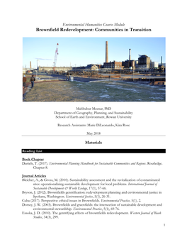 Brownfield Redevelopment: Communities in Transition