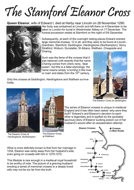 The Stamford Eleanor Cross Looked Like, and There Are No Surviving Illustrations