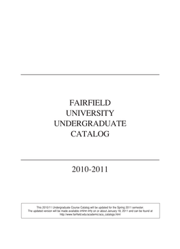 Fairfield University Undergraduate Catalog