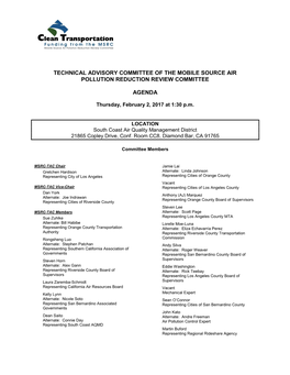 Technical Advisory Committee of the Mobile Source Air Pollution Reduction Review Committee