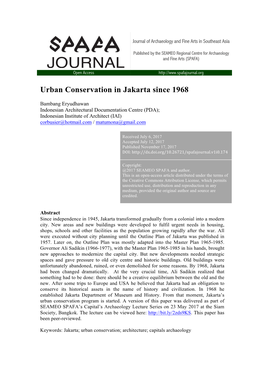 Urban Conservation in Jakarta Since 1968