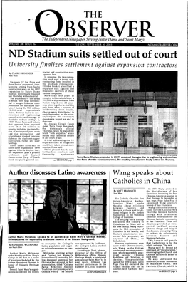 ND Stadium Suits Settled out of Court University Finalizes Settlement Against Expansion Contractors