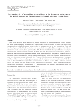 Species Diversity of Ground Beetle Assemblages in the Distinctive Landscapes of the Yodo River Flowing Through Northern Osaka Prefecture, Central Japan