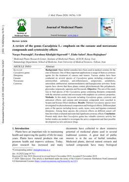 A Review of the Genus Caesalpinia L.: Emphasis on the Cassane And