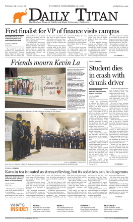 Friends Mourn Kevin La NEWS | CAMPUS