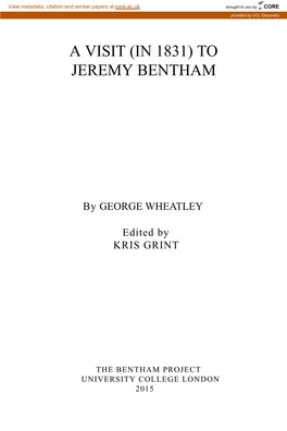 To Jeremy Bentham