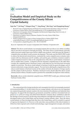 Evaluation Model and Empirical Study on the Competitiveness of the County Silicon Crystal Industry