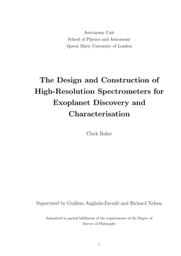 The Design and Construction of High-Resolution Spectrometers for Exoplanet Discovery and Characterisation