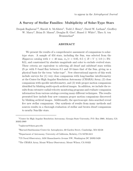 A Survey of Stellar Families: Multiplicity of Solar-Type Stars