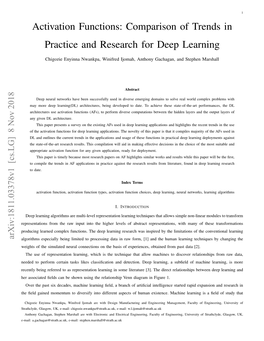 Activation Functions: Comparison of Trends in Practice and Research for Deep Learning