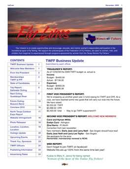 TWFF Business Update TWFF Business Update 1 Submitted by Each Officer