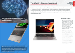 Thinkpad X1 Titanium Yoga Gen 1