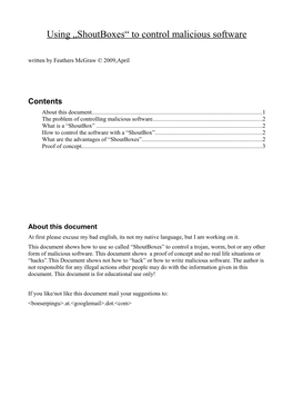 Using (Shoutboxes) to Control Malicious Software.Pdf