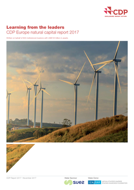 Learning from the Leaders CDP Europe Natural Capital Report 2017