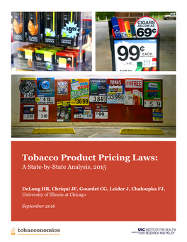 Tobacco Product Pricing Laws: a State-By-State Analysis, 2015