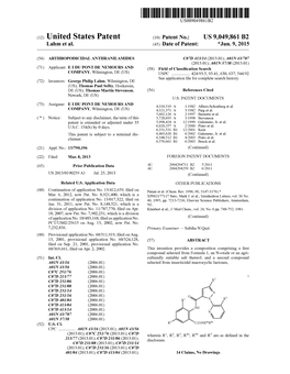 (12) United States Patent (10) Patent No.: US 9,049,861 B2 Lahm Et Al