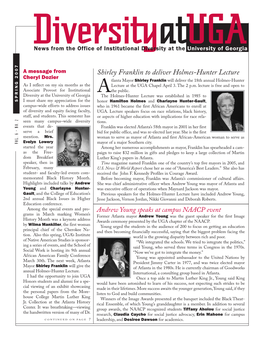 Diversity at Uga Spring07.Pdf (2.417Mb)