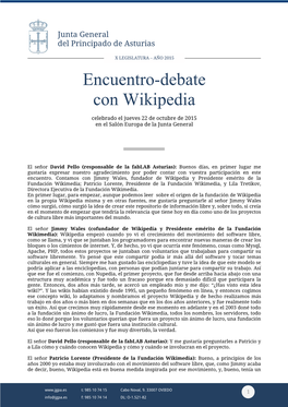 Encuentro-Debate Con Wikipedia