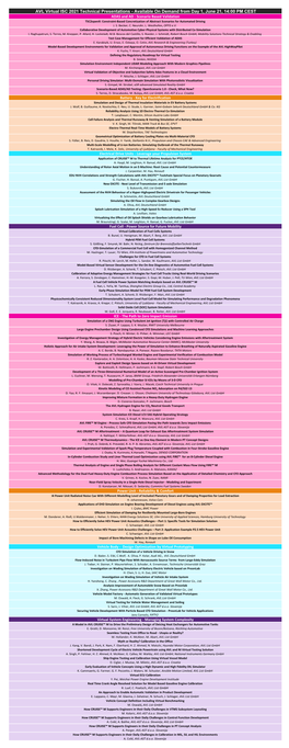 AVL Virtual ISC 2021 Technical Presentations