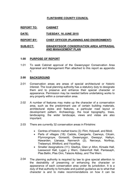 Gwaenysgor Conservation Area Appraisal and Management Plan