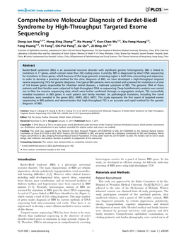 Comprehensive Molecular Diagnosis of Bardet-Biedl Syndrome by High-Throughput Targeted Exome Sequencing