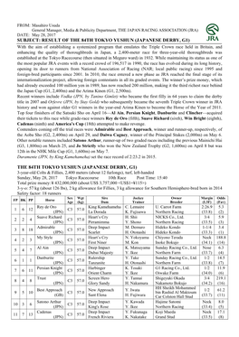 (Japanese Derby, G1) the 84Th Tokyo Yushun