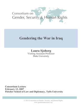 Gendering the War in Iraq