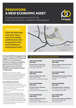 PEDDIMORE: a NEW ECONOMIC ASSET Creating a Great Place to Work for the Royal Town of Sutton Coldfield and Birmingham