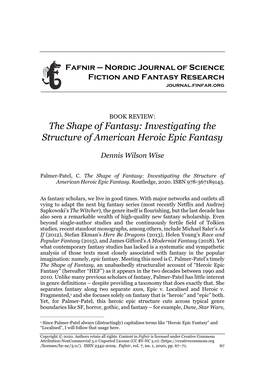 The Shape of Fantasy: Investigating the Structure of American Heroic Epic Fantasy