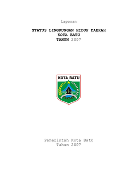 Status Lingkungan Hidup Daerah Kota Batu Tahun 2007