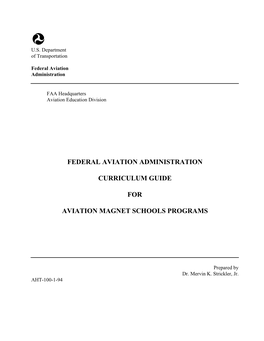 Federal Aviation Administration Curriculum Guide For